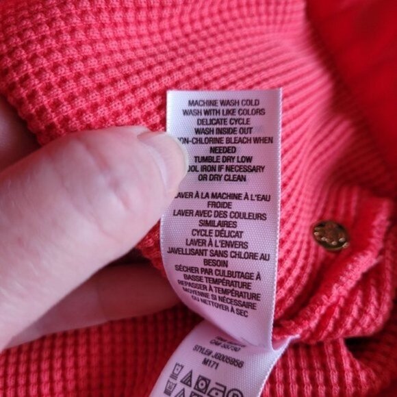 Juicy Couture coral waffle knit hoodie size medium - Picture 13 of 15